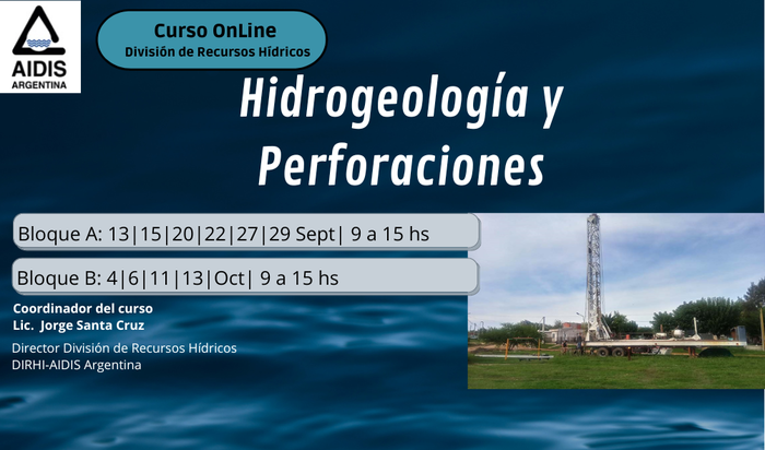 AIDIS - CURSO HIDROGEOLOGÍA Y PERFORACIONES - 03/09 - 29/09