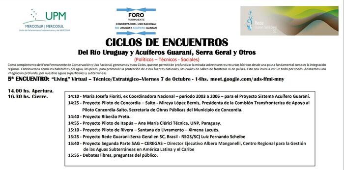 CICLOS DE ENCUENTROS DEL RIO URUGUAY Y ACUIFEROS GUARANI, SERRA GERAL Y OTROS