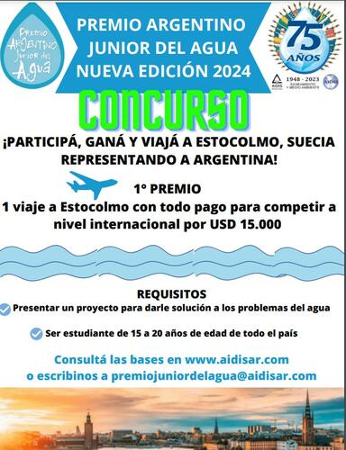 Convocatoria Premio Argentino Junior del Agua 2024