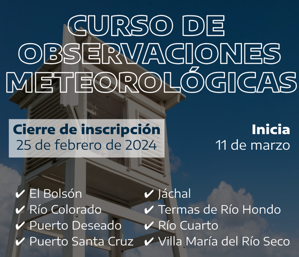 Curso de Observaciones Meteorológicas 2024: abierta la inscripción