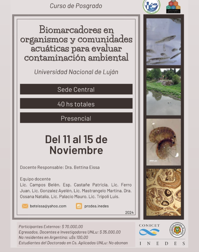Curso de posgrado sobre biomarcadores en organismos y comunidades acuáticas