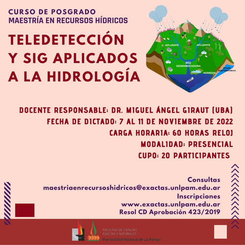 Curso de Posgrado/Teledetección y SIG aplicados a la hidrología/FCEyN - UNLPam