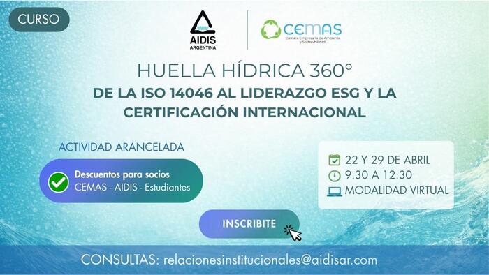 CURSO: Huella Hídrica 360 de la ISO 14046 al Liderazgo ESG y la Certificación Internacional