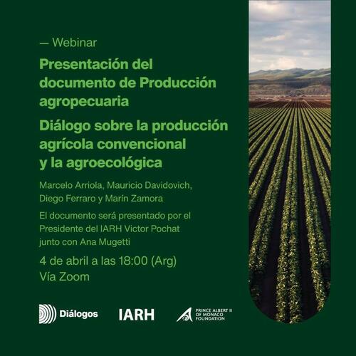 El IARH invita a la presentación de su libro-documento sobre Producción Agrícola 