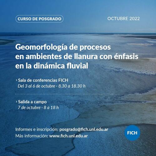 Geomorfología de procesos en ambientes de llanura con énfasis en la dinámica fluvial 