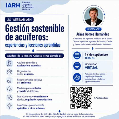 Gestión sostenible de acuíferos: experiencias y lecciones aprendidas”