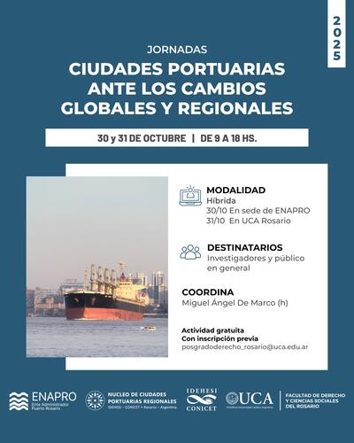 Jornadas “Ciudades Portuarias ante los cambios globales y regionales” (siglos XVIII al XXI)