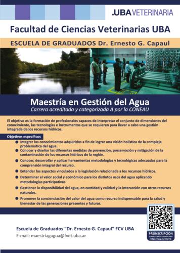 Maestría en Gestión del Agua - Abierta la Inscripción