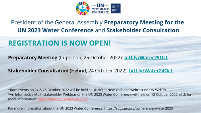 Preparatory Meeting for the UN 2023 Water Conference (25 October 2022)  