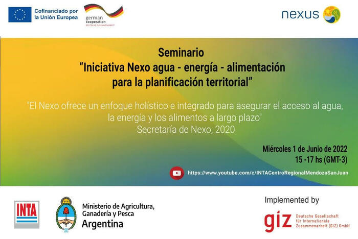 Seminario "Iniciativa Nexo agua- energía - alimentación para la planificación territorial"