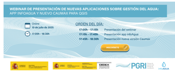 Webinar de presentación de nuevas aplicaciones sobre gestión del agua: App infoAGUA y nuevo CauMax para QGIS
