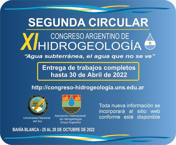 XI CONGRESO ARGENTINO DE HIDROGEOLOGÍA ASOCIACIÓN INTERNACIONAL DE HIDROGEÓLOGOS Grupo Argentino