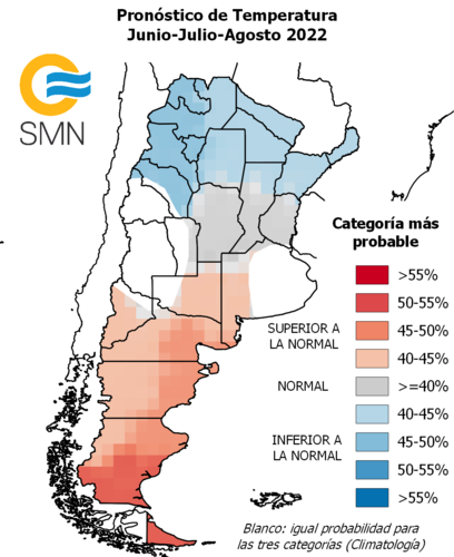 Invierno 2022: el pronóstico climático del SMN para los próximos tres meses en el país